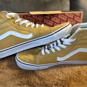 Vans Mustard High-Top Sneakers with White Accents